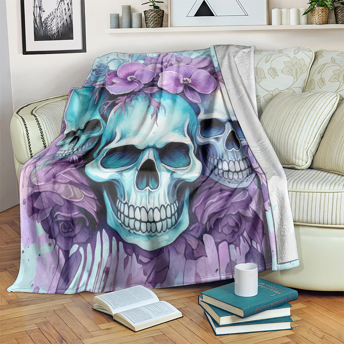 Flower Skull Angel Blanket The Good Girl In Me Got Tired Of The Bullshit