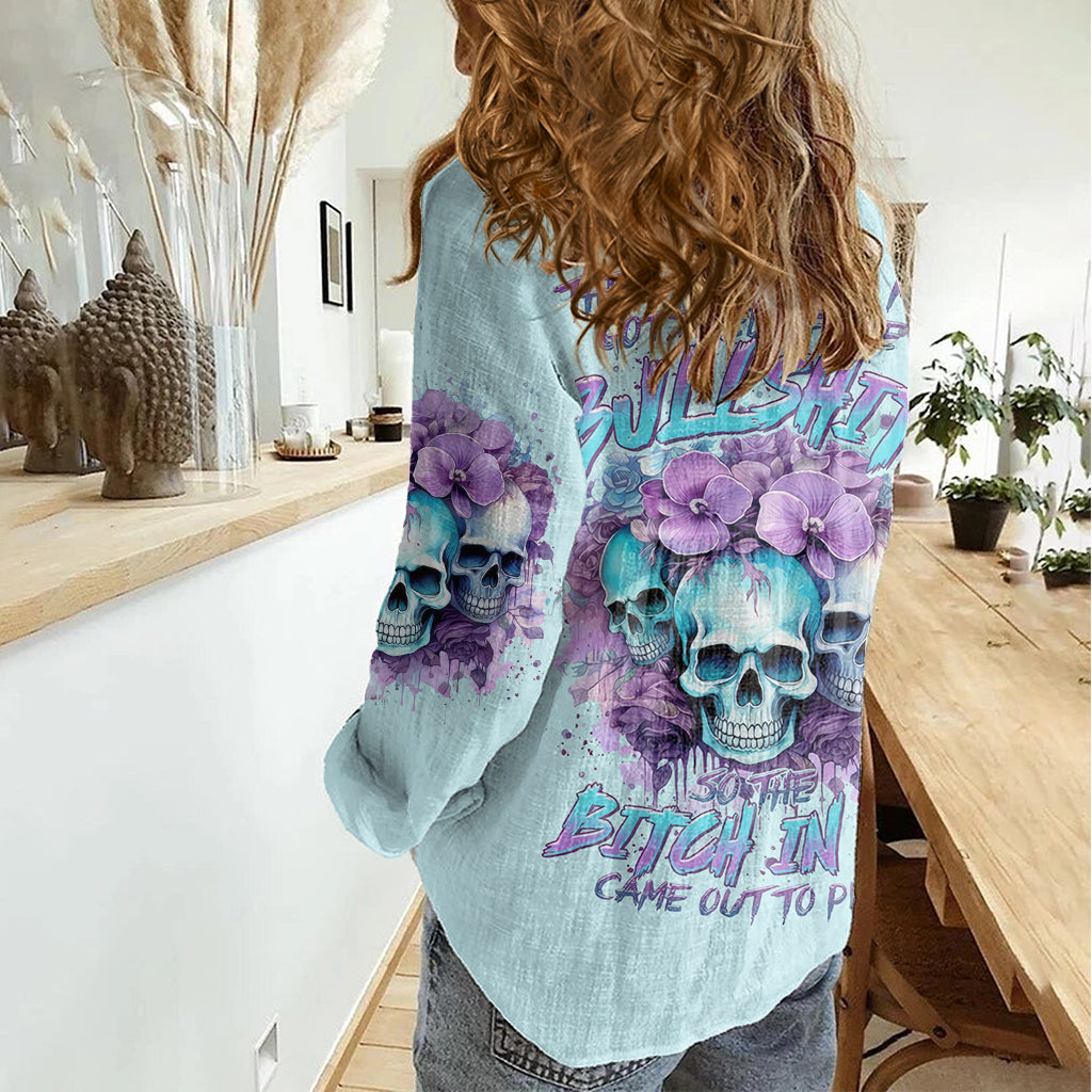 Flower Skull Angel Women Casual Shirt The Good Girl In Me Got Tired Of The Bullshit