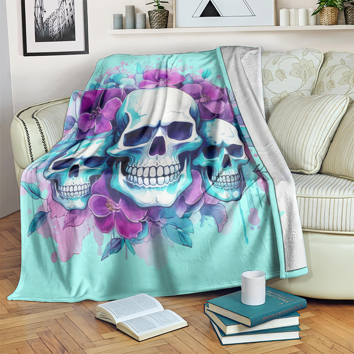 Flower Skull Angel Blanket Stuck Between IDK IDC and IDGAF