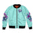 Flower Skull Angel Bomber Jacket Stuck Between IDK IDC and IDGAF - Wonder Print Shop