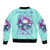 Flower Skull Angel Bomber Jacket Stuck Between IDK IDC and IDGAF - Wonder Print Shop