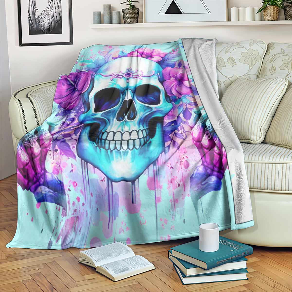 Flower Skull Angel Blanket I'm A Bitch With A Flow Bullshit Tolerance