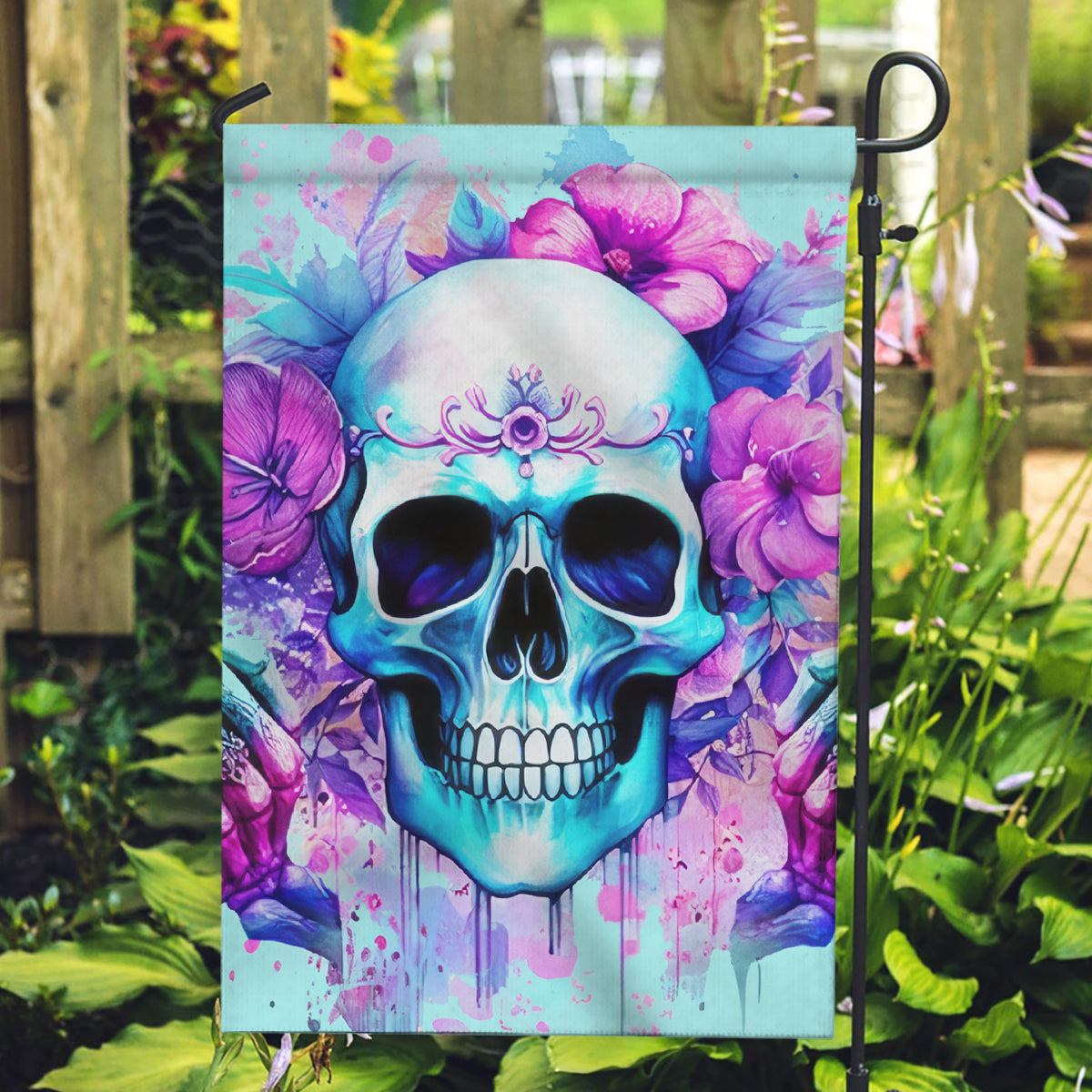 Flower Skull Angel Garden Flag I'm A Bitch With A Flow Bullshit Tolerance - Wonder Print Shop