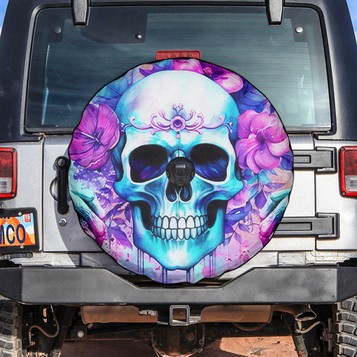 Flower Skull Angel Spare Tire Cover I'm A Bitch With A Flow Bullshit Tolerance - Wonder Print Shop