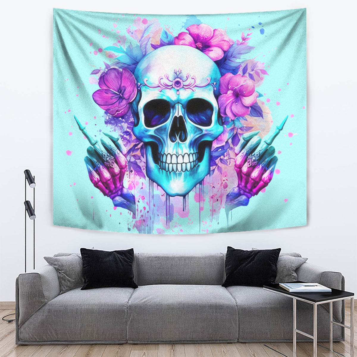 Flower Skull Angel Tapestry I'm A Bitch With A Flow Bullshit Tolerance