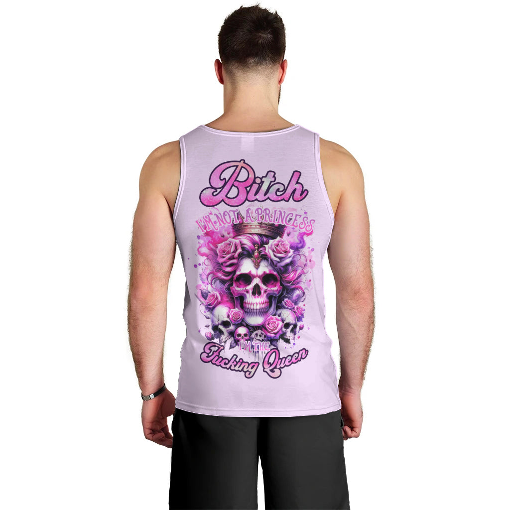 Rose Skull Men Tank Top Bitch I'm The Fucking Queen - Wonder Print Shop