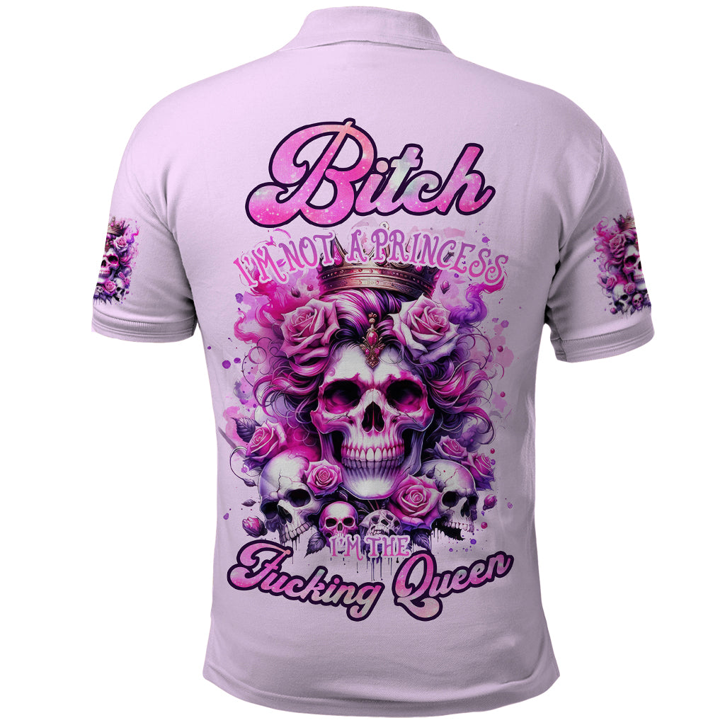 Rose Skull Polo Shirt Bitch I'm The Fucking Queen - Wonder Print Shop