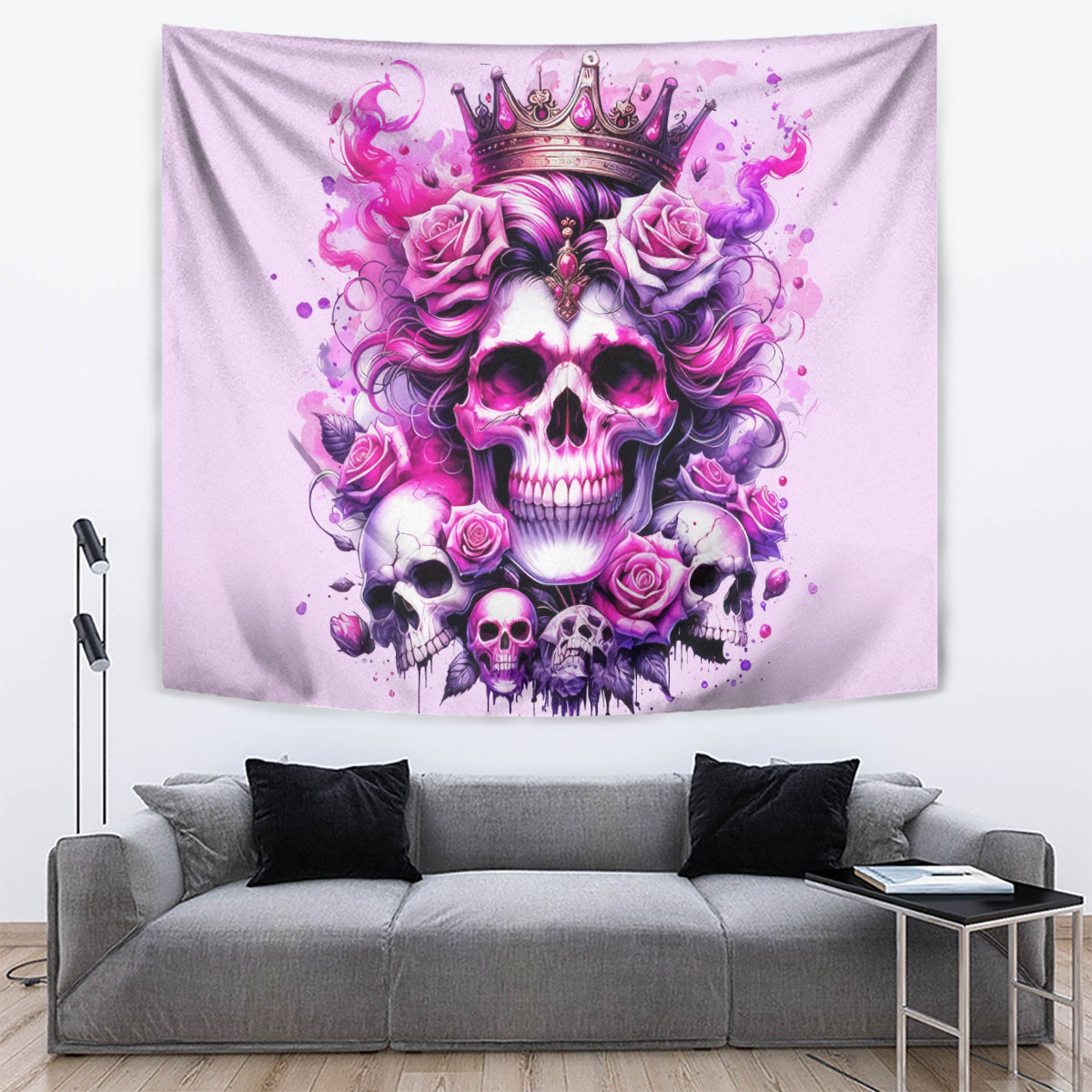 Rose Skull Tapestry Bitch I'm The Fucking Queen