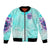 Flower Skull Angel Bomber Jacket Stuck Between IDK IDC and IDGAF - Wonder Print Shop