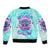 Flower Skull Angel Bomber Jacket Stuck Between IDK IDC and IDGAF - Wonder Print Shop