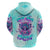 Flower Skull Angel Zip Hoodie Stuck Between IDK IDC and IDGAF - Wonder Print Shop