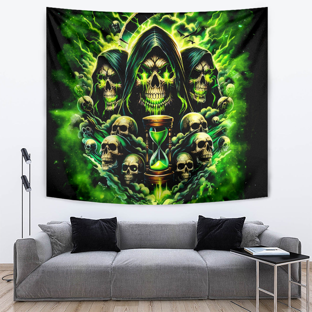 Flame Skull Tapestry I Have 3 Sides Quite Sweet Funny Crazy