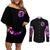 Flame Skull Couples Matching Off Shoulder Short Dress and Long Sleeve Button Shirt The Good Girl In Me Got Tired Of The Bullshit - Wonder Print Shop