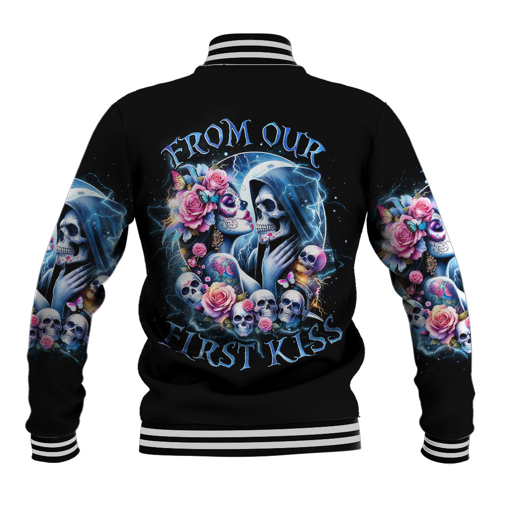 Couple Skull Baseball Jacket From Our Firse Kiss - Wonder Print Shop