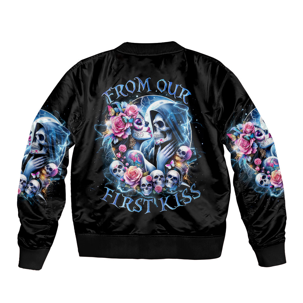 Couple Skull Bomber Jacket From Our Firse Kiss - Wonder Print Shop