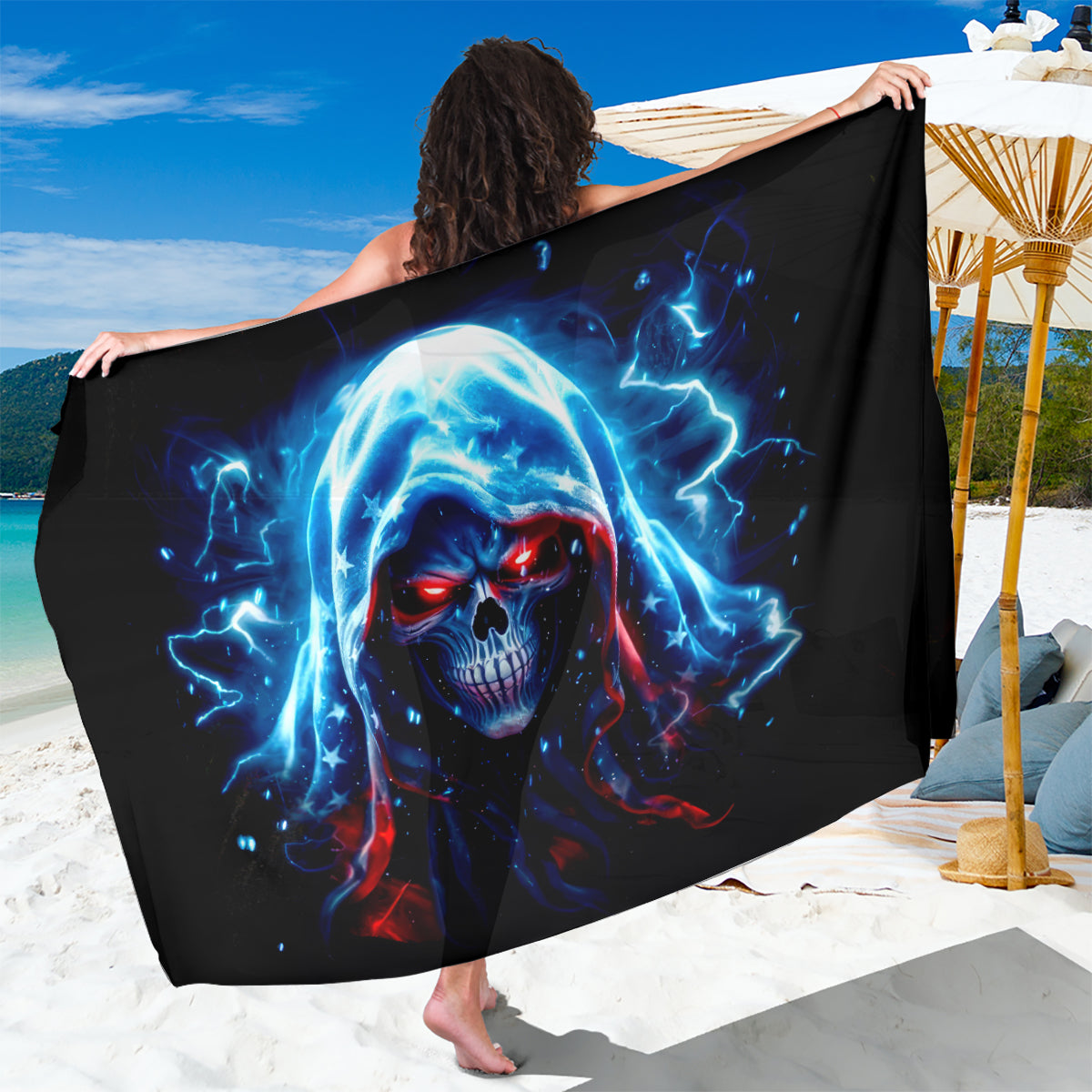 Thunder Skull Sarong I'm Not Anti Social I'm Just Not User Friendly - Wonder Print Shop