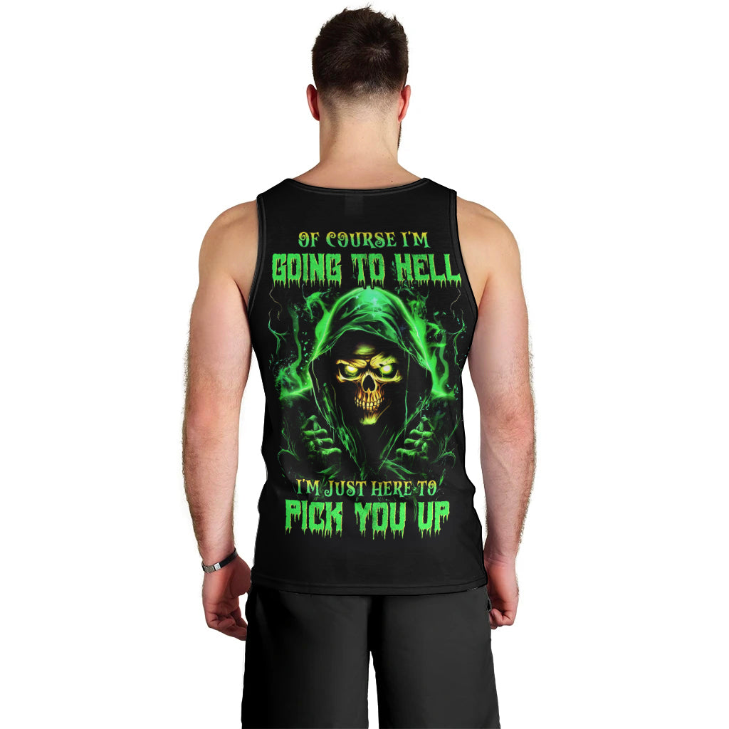 Flame Skull Men Tank Top Of Course I'm Going To Hell I'm Just Here To Pick You Up - Wonder Print Shop