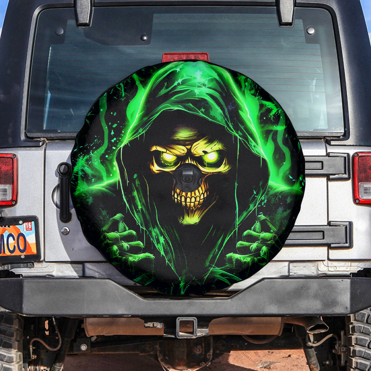 Flame Skull Spare Tire Cover Of Course I'm Going To Hell I'm Just Here To Pick You Up