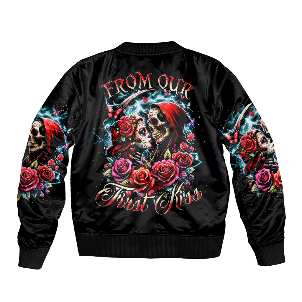 Couple Skull Bomber Jacket From Our Firse Kiss - Wonder Print Shop