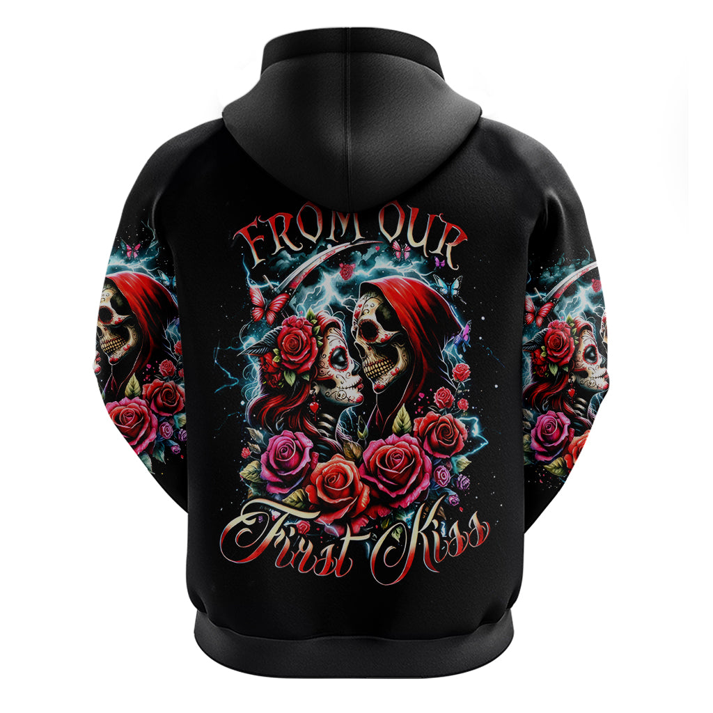 Couple Skull Zip Hoodie From Our Firse Kiss - Wonder Print Shop