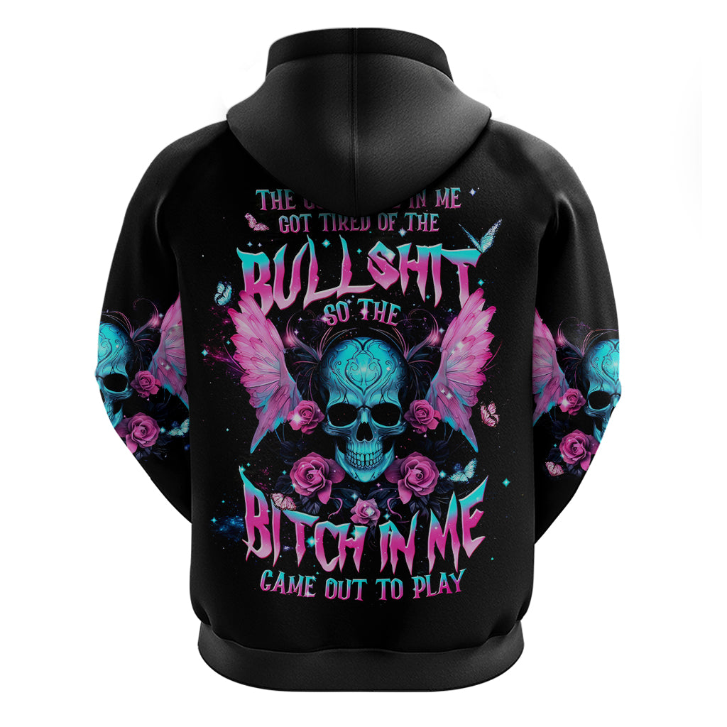 Fairy Skull Zip Hoodie The Good Girl In Me Got Tired Of The Bullshit - Wonder Print Shop