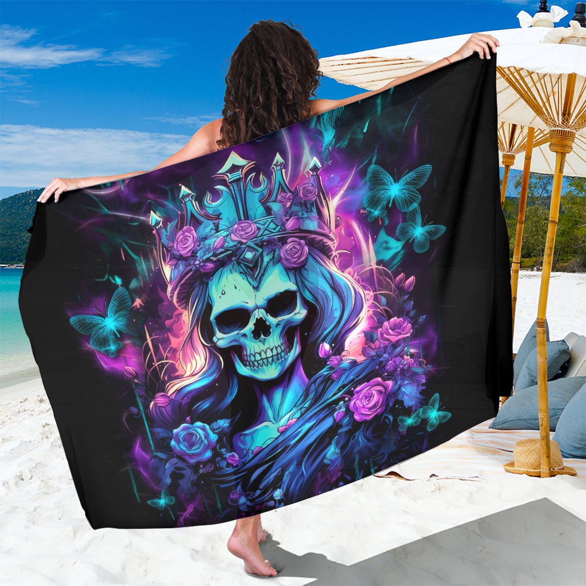 Queen Skull Sarong Bitch I'm The Fucking Queen - Wonder Print Shop