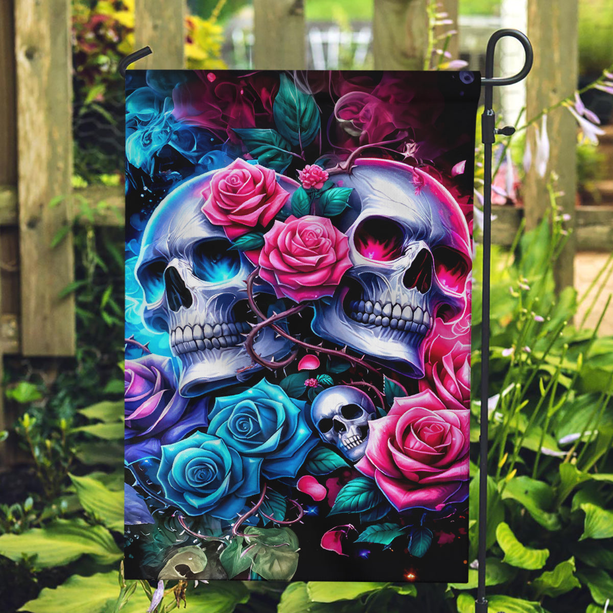 Couple Skull Garden Flag I Could Be Your Best Friend Or Your Worst Fucking Enemy - Wonder Print Shop