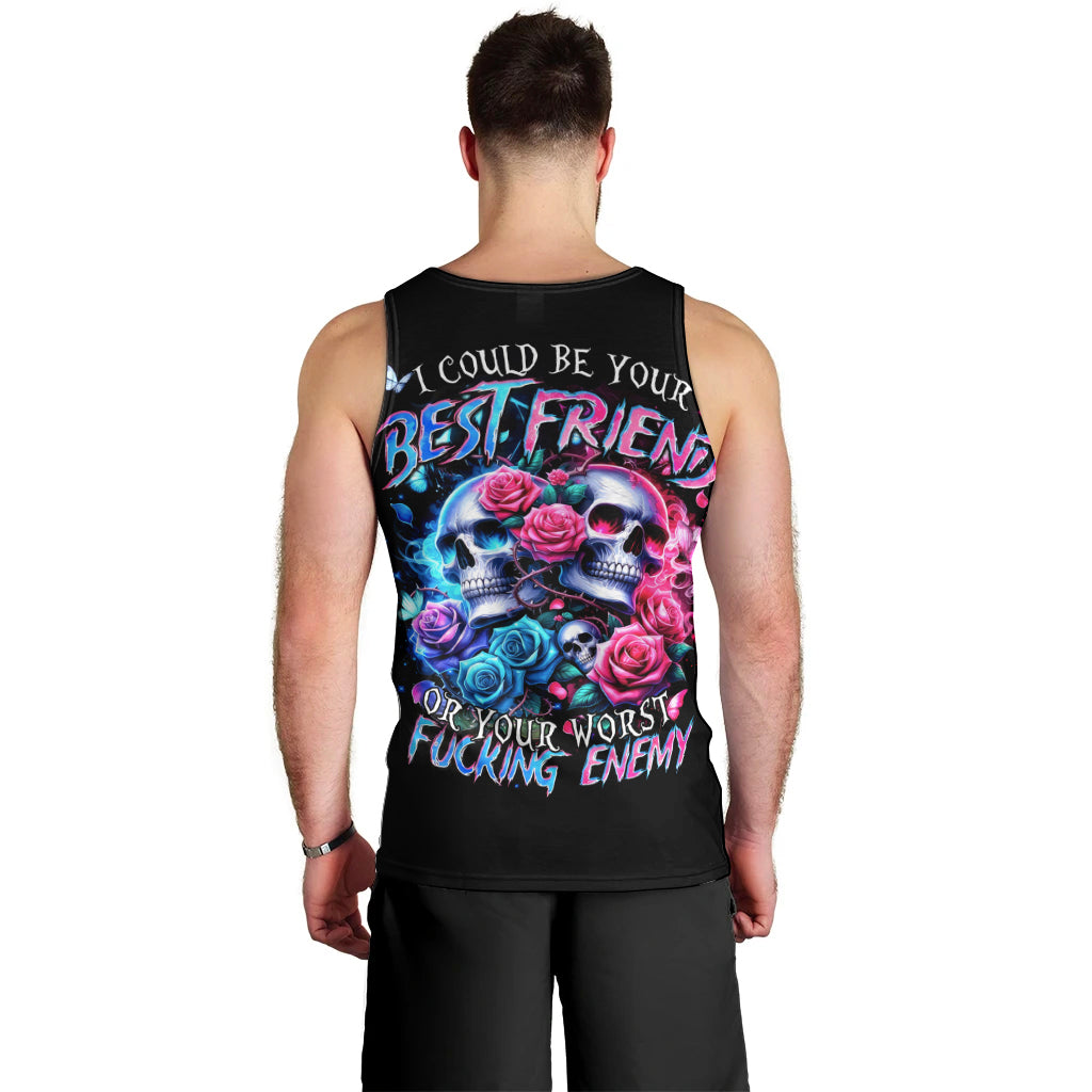 Couple Skull Men Tank Top I Could Be Your Best Friend Or Your Worst Fucking Enemy - Wonder Print Shop