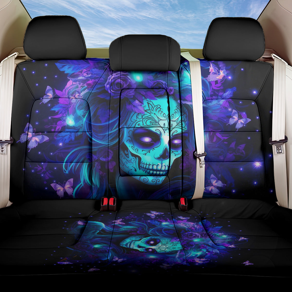 Skull Girl Back Car Seat Cover Yes I'm A Bitch But Not Yours - Wonder Print Shop