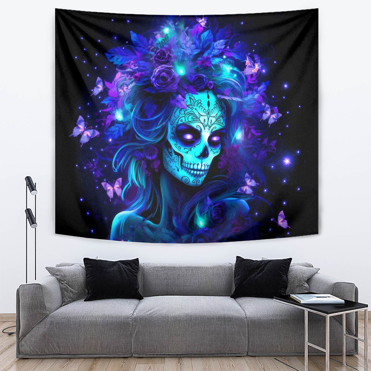 Skull Girl Tapestry Yes I'm A Bitch But Not Yours