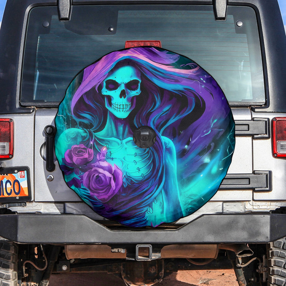 Flame Girl Skull Spare Tire Cover The Good Girl In Me Got Tired Of The Bullshit - Wonder Print Shop