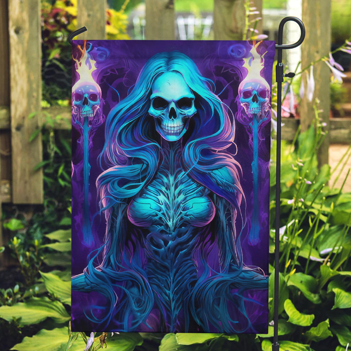 Witch Skull Garden Flag Wake Up Beasuty I't Time To Beast - Wonder Print Shop