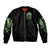 Flame Reaper Skull Sleeve Zip Bomber Jacket I'm Not Anti Social I'm Just Not User Friendly