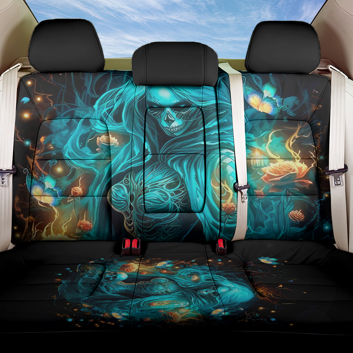 Witch Skull Back Car Seat Cover She Whispered Back Iam The Storm - Wonder Print Shop