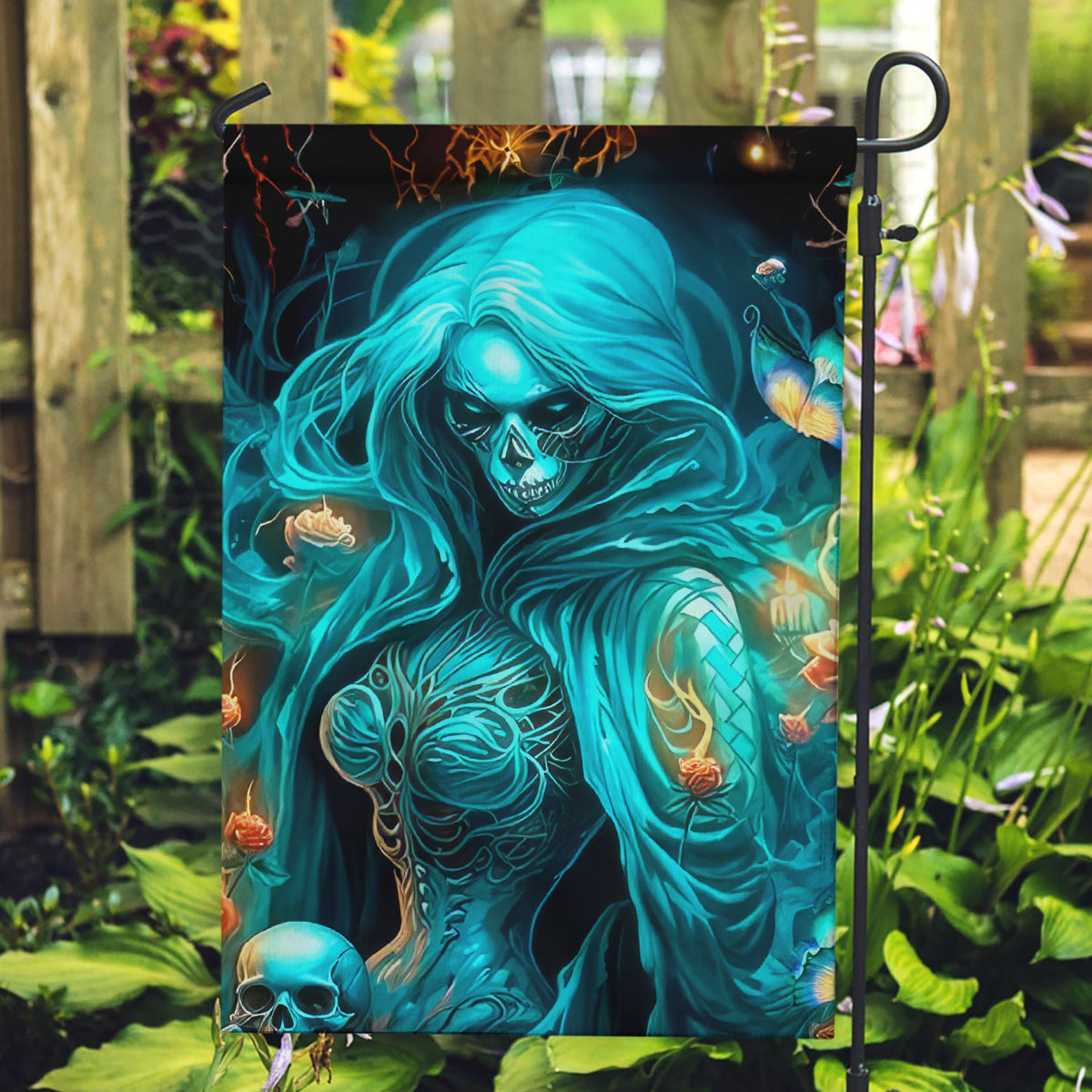 Witch Skull Garden Flag She Whispered Back Iam The Storm - Wonder Print Shop