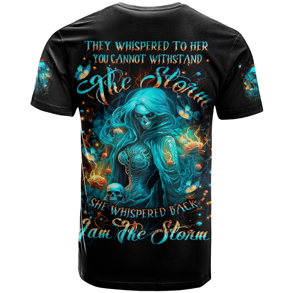 Witch Skull T Shirt She Whispered Back Iam The Storm