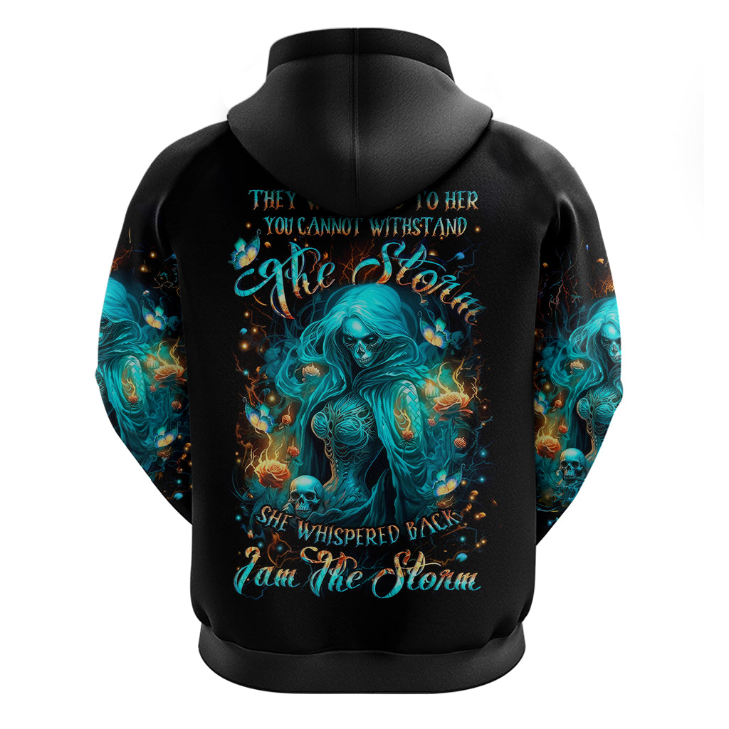 Witch Skull Zip Hoodie She Whispered Back Iam The Storm - Wonder Print Shop