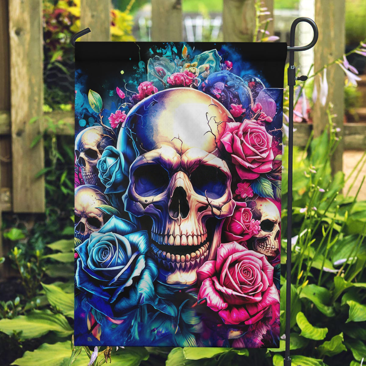 Rose Skull Garden Flag Assuming I Was Like Most Girls Was Your First Mistake - Wonder Print Shop