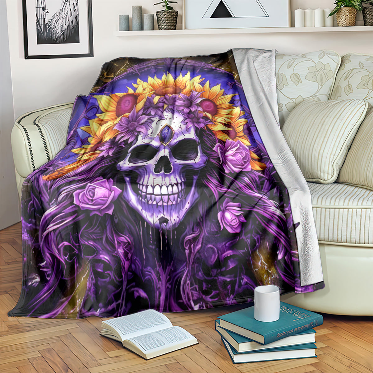 Sunflower Skull Blanket She Is Sunshine Mixed With A Little Hurricane