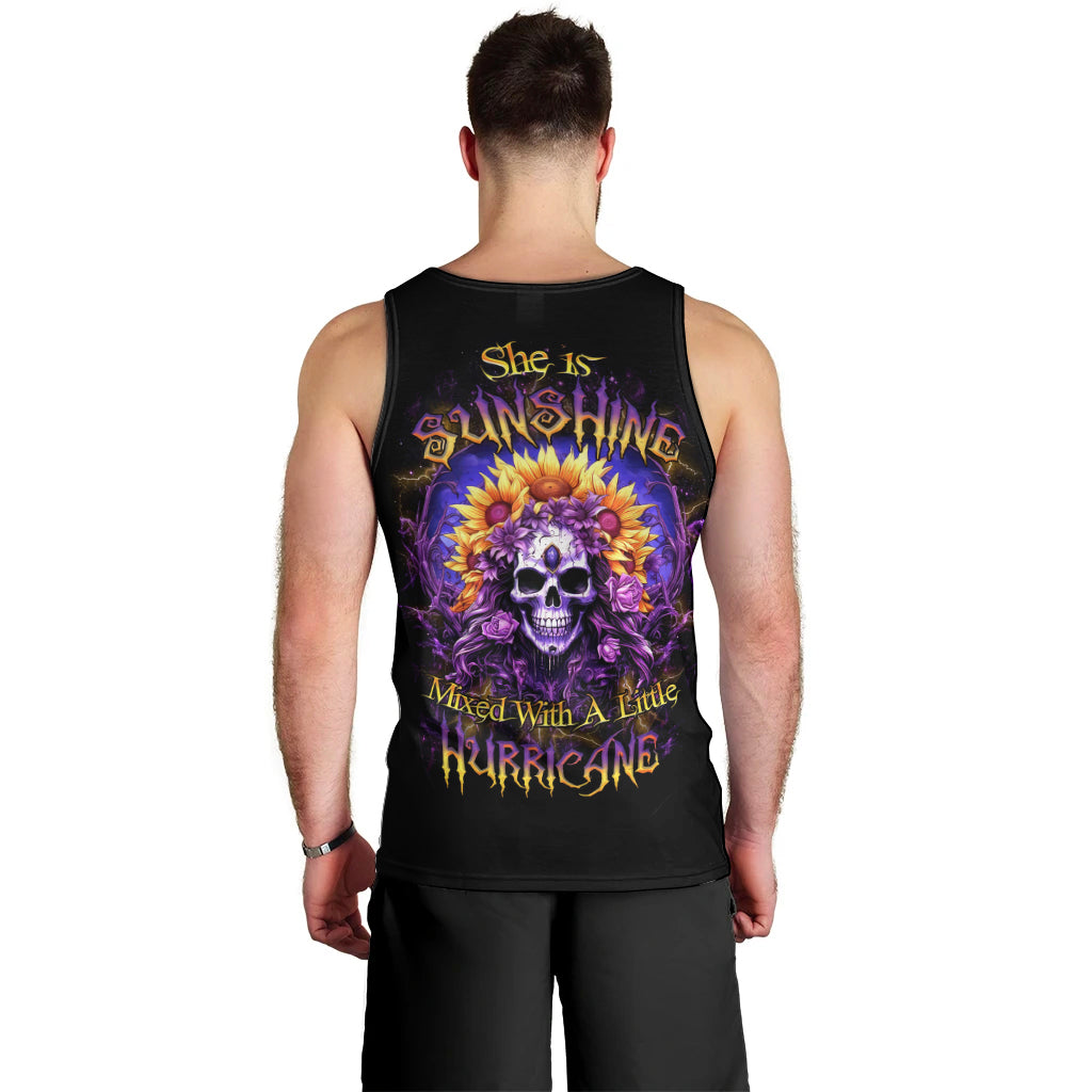 Sunflower Skull Men Tank Top She Is Sunshine Mixed With A Little Hurricane - Wonder Print Shop