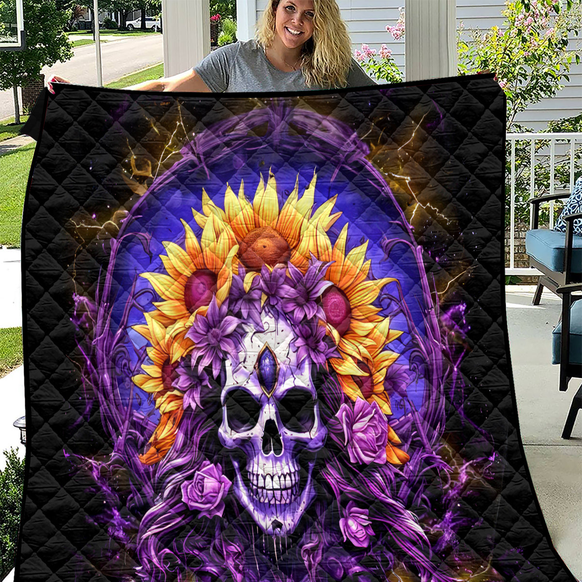 Sunflower Skull Quilt She Is Sunshine Mixed With A Little Hurricane