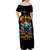 Flame Skull Family Matching Off Shoulder Maxi Dress and Hawaiian Shirt When I Was Born The Devil Said Ohh Shit Competition - Wonder Print Shop