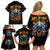 Flame Skull Family Matching Off Shoulder Short Dress and Hawaiian Shirt When I Was Born The Devil Said Ohh Shit Competition - Wonder Print Shop