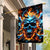 Flame Skull Garden Flag When I Was Born The Devil Said Ohh Shit Competition - Wonder Print Shop