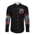 Flame Skull Long Sleeve Button Shirt When I Was Born The Devil Said Ohh Shit Competition - Wonder Print Shop