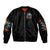 Flame Skull Sleeve Zip Bomber Jacket When I Was Born The Devil Said Ohh Shit Competition - Wonder Print Shop