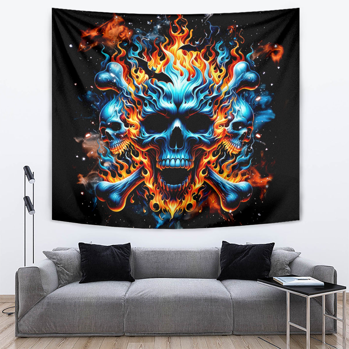 Flame Skull Tapestry When I Was Born The Devil Said Ohh Shit Competition