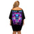 Thunder Skull Family Matching Off Shoulder Short Dress and Hawaiian Shirt Love Me Like My Demons Do - Wonder Print Shop