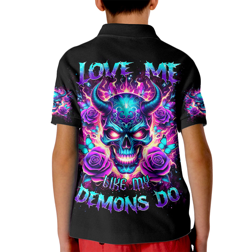 Thunder Skull Kid Polo Shirt Love Me Like My Demons Do - Wonder Print Shop