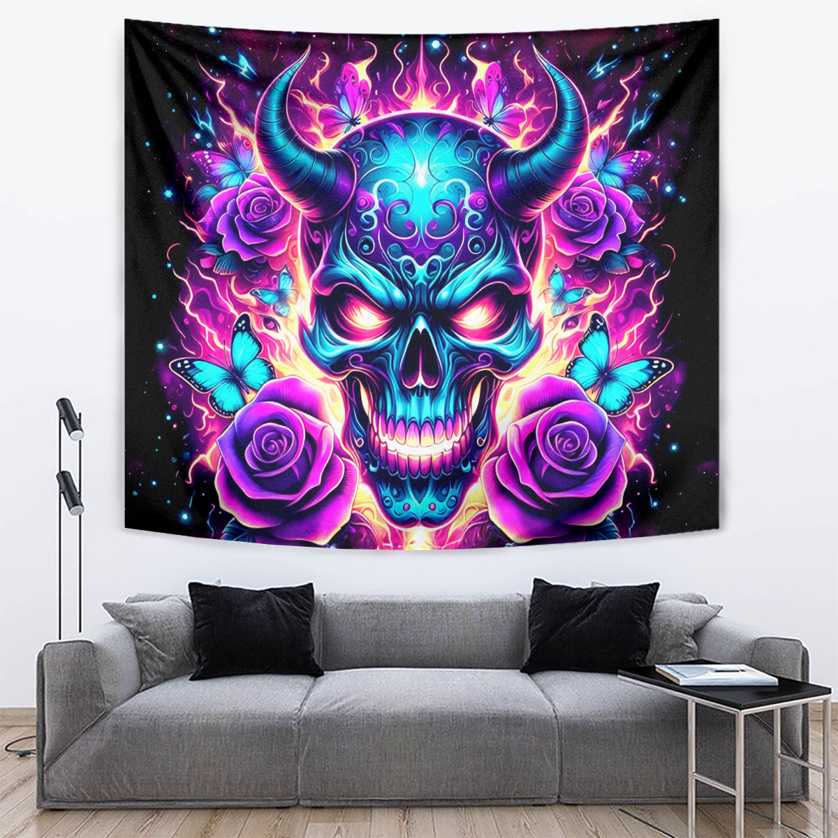 Thunder Skull Tapestry Love Me Like My Demons Do